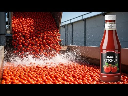 How Tomato Ketchup Is Made 🍅 Inside the Modern Tomato Harvesting & Processing Line