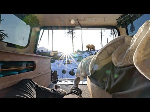 Winter Camping ASMR | Relaxing Solo Truck Camping on a Snowy Mountain in the Coziest Truck Camper