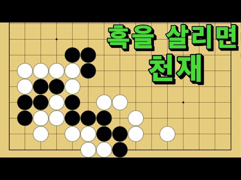 바둑 묘수 사활 - 역대박을 터뜨리는 묘수가 있습니다. 흑을 살려보세요.