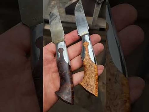 60 seconds to outline some of my process of making a Keyhole integral. #keyhole #knifemaking