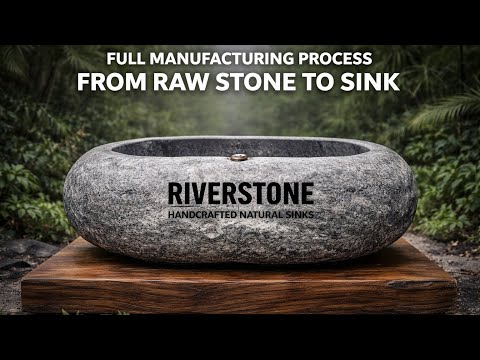 Полный процесс производства раковины из речного камня. Раковина за 20 минут!