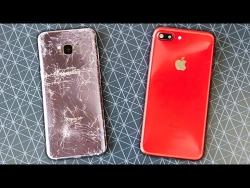 Samsung Galaxy S8 Plus vs iPhone 7 Plus Drop Test!