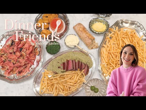 steak frites, truffle martini, and radicchio salad