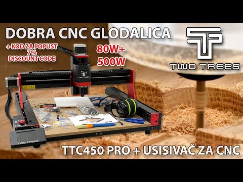 CNC Glodalica TwoTrees TTC450 Pro 500W Router - Recenzija TEST 4K