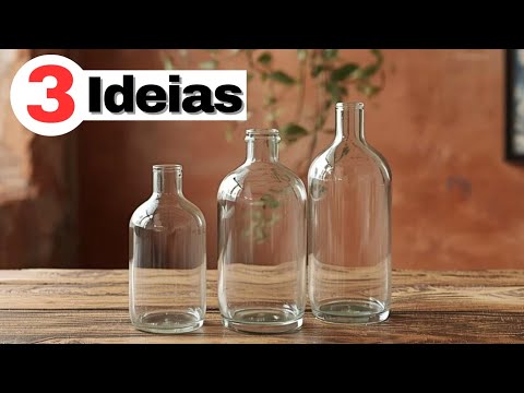 Transform simple GLASS BOTTLES into decorative pieces 💕 DIY with 3 beautiful IDEAS
