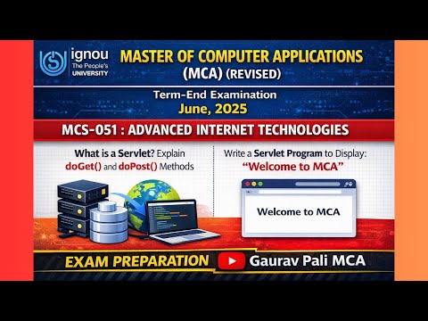 MCS051 | What is Servlet? Use of doGet( ) doPost( ) method Servlet program to display Welcome to MCA