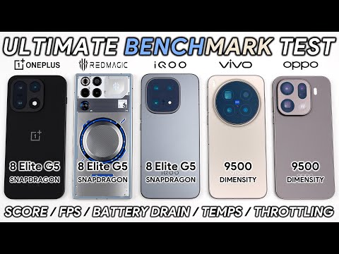 OnePlus 15 vs REDMAGIC 11 Pro vs iQOO 15 vs Vivo X300 Pro vs OPPO Find X9 Pro Benchmark Test