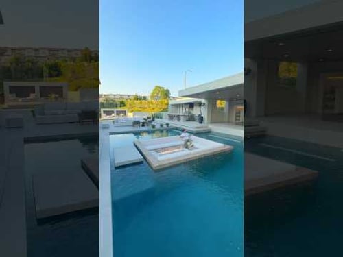 Client said, βmake my pool the place to be!β #pool #pooldesign #firepit #luxuryhome