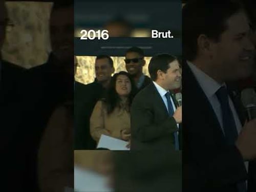 Marco Rubio roasts Trump during a 2016 rally