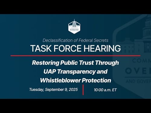 Restoring Public Trust Through UAP Transparency and Whistleblower Protection
