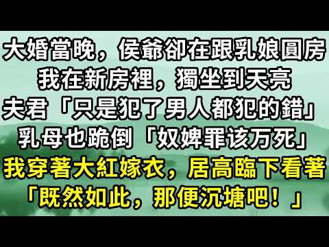 大婚當晚,侯爺卻在跟乳娘圓房。我在新房裡,獨坐到天亮。夫君「只是犯了男人都犯的錯」乳母也跪倒「奴婢罪该万死」我穿著大紅嫁衣,居高臨下看著「既然如此,那便沉塘吧!」#小说
