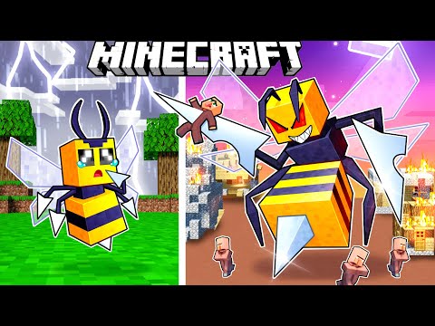 I Survived 100 Days as a MURDER HORNET in HARDCORE Minecraft!