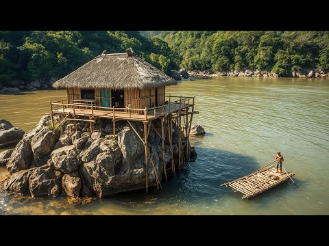 365-Day Challenge: Building a Bamboo House on a Massive Ancient Cliff and Surviving Alone