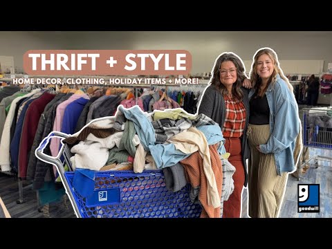 $100 THRIFT HAUL | Decor, clothing & holiday items | Thrift With Me + Decorate | Goodwill Haul