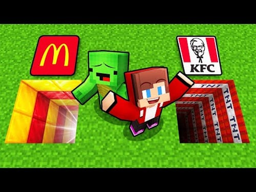 Mikey and JJ: Choose MCDONALDS vs KFC Hole Battle in Minecraft (Maizen)