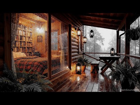 Peaceful Rainfall on a Forest Cabin 🌲 | Soothing Rain Sounds for Deep Sleep | RainSoundsMK