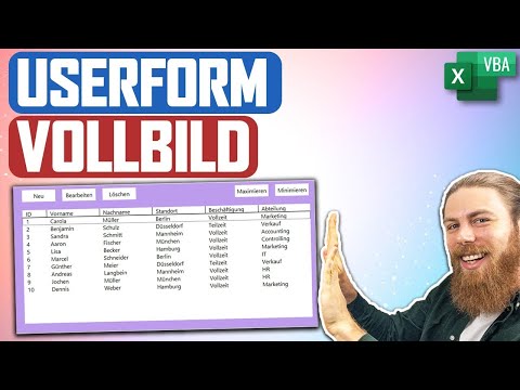 Userform Vollbild | Excel VBA