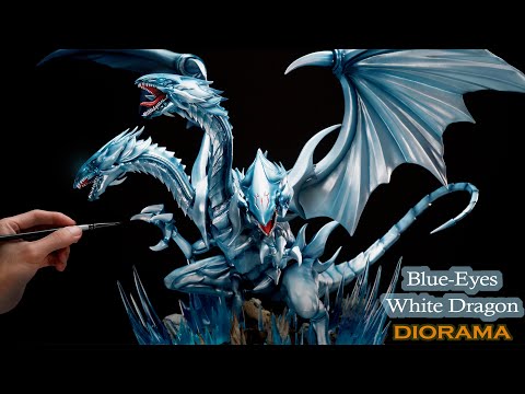 How To Make Glowing Blue Eyes white Dragon Diorama With Way Too Much Resin