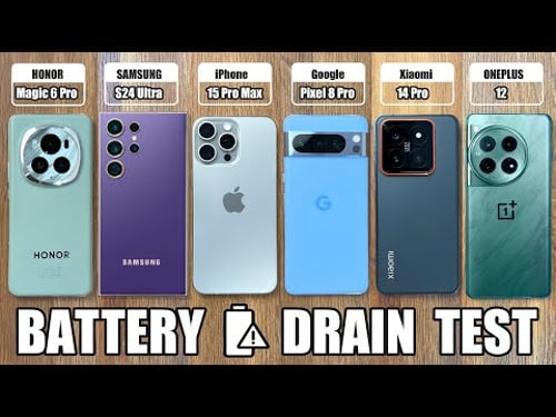 Honor Magic 6 Pro vs iPhone 15 Pro Max / Samsung S24 Ultra / OnePlus 12 - BATTERY DRAIN TEST