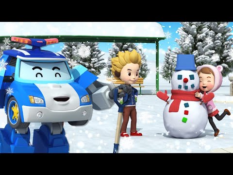 雪天安全系列│变形警车珀利 交通安全最佳🚔│下雪天⛄│儿童动画│变形警车珀利TV