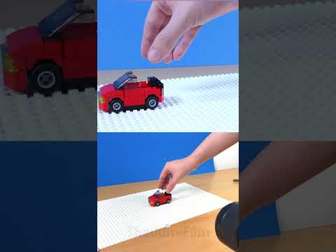 LEGO car crashing into wall