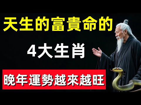 恭喜啦!這4大生肖就是天生的富貴命,命裡自帶財氣,晚年運勢越來越旺!越老越富貴!趕緊看看有沒有你?#修行思維 #修行 #福報 #禪 #道德經 #覺醒 #開悟 #禅修