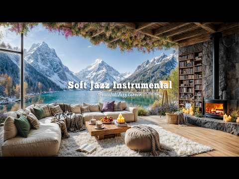 Soft Jazz Instrumental On February Morning | Indoor Ambience With Mountain Views For Relax & Chill