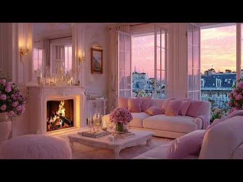 Warm Hearth & Gentle Piano | Tranquil Winter Night Ambience with Snowfall