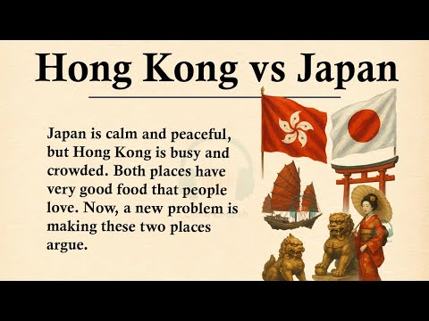 Hong Kong vs Japan || 🗺️Learn English Through Story Level 3 || Graded Reader 🎧