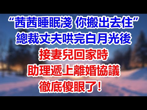 「茜茜睡眠淺,你搬出去住」,半月後總裁丈夫哄完白月光後,接妻兒回家時,助理遞上離婚協議,徹底傻眼了!#為人處世#生活經驗#情感故事#故事#小說#戀愛#情感#婚姻