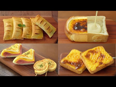 6 Bread Recipes :: Apple Pie, Cheek Cake, Garlic Butter Toast, Heart Pizza, Toast Recipe