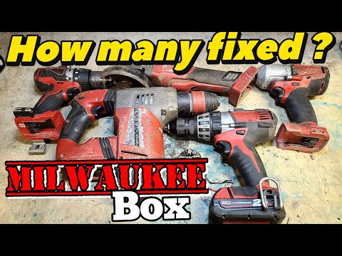 Box full of Milwaukee cordless tools, but how many are worth fixing ??
