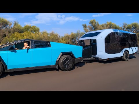 I Tried Towing a Self Driving Electric RV (Pebble Flow Trailer)