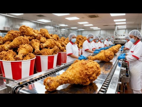 Inside a Massive KFC Production Line: From Fresh Chicken to Crispy Golden Perfection (Full Process)