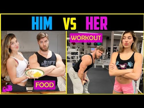 Can a Buff Dude Survive his Girlfriend's Workout & Eating Routine? | Men Vs Women Workouts