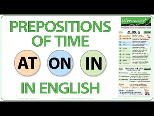 AT ON IN - Prepositions of Time in English | Learn English Prepositions | Woodward English Grammar