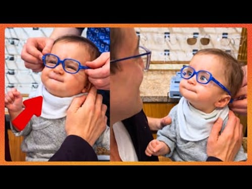 BEST REACTION When Baby Sees Clearly for the First Time With Glasses 👓 😭