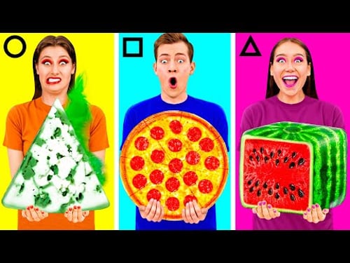 Geometric Shape Food Challenge | Funny Food Hacks by PaRaRa Challenge