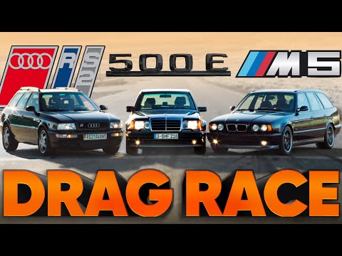 The Fastest 5-seaters of the 1990s — W124 500E v RS2 v M5 Touring + ND2 — Cammisa Ultimate Drag Race