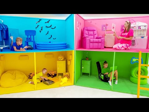 Thử thách nhà chơi bốn màu Vlad và Niki và nhiều câu chuyện hài hước hơn dành cho trẻ em