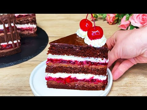 Dieser Kirschtorte zergeht auf der Zunge! SAFTIG und ZART! keine Gelatine! Schnell und einfach!