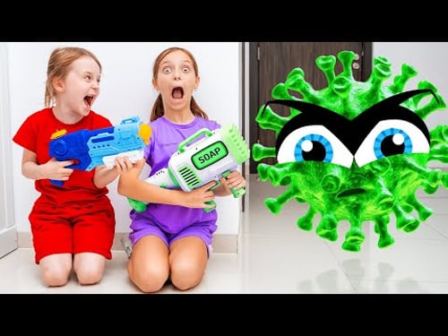 Viruși Murdari Atacă! 🦠🧼 Spălăm Mâinile și Hainele cu Eva, Alex și Dasha