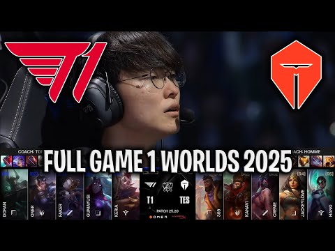 FAKER IS THE GOAT!🔥 - T1 vs TES Game 1 WORLDS 2025 SEMIFINALS | T1 vs TOP ESPORTS G1 WORLDS 2025