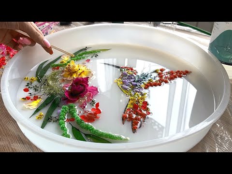 RESIN ART Idea you’ve never seen before! 💫 Epoxy with flowers 😍
