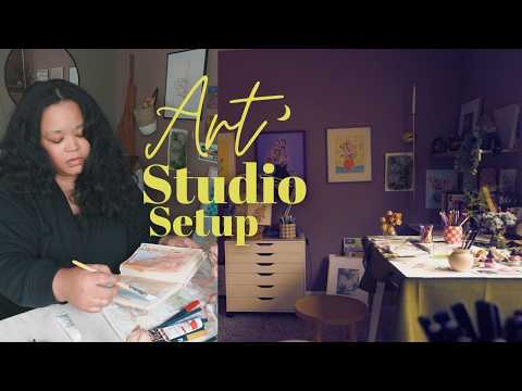 HOME ART STUDIO SETUP: ORGANIZING ART SUPPLIES & DIY HACKS