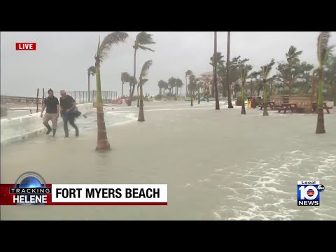 Hurricane Helene: Storm surge seen on Fort Myers Beach