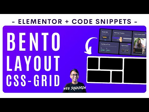 Bento Style with CSS Grid - Code Snippets CSS Grid Helper - Elementor Wordpress Tutorial
