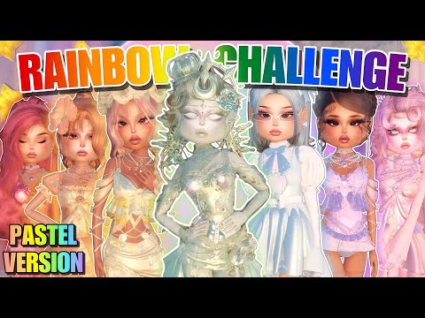 PASTEL RAINBOW CHALLENGE In Dress To Impress!! Making An Outfit For *EVERY* Color Of The Rainbow!!