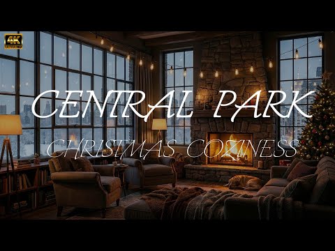 Cozy New York apartment with snowy windy ambiance 🌲 4K ULTRA 60fps