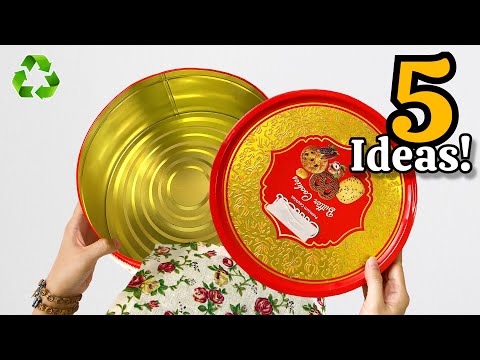 STOP Throwing Away Cookie Tins! 😱 5 Brilliant Cookie Tin Crafts & DIY Home Decor Ideas